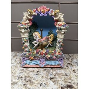1979 Classic Treasures- 3D Music Box - Animated Carousel Horse Moves Up and Down
